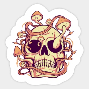 Mushrooms Skull Sticker